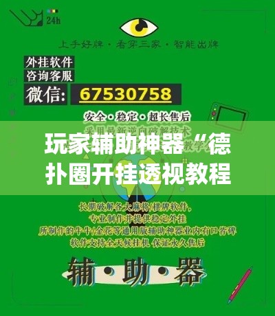 玩家辅助神器“德扑圈开挂透视教程”(作弊)辅助透视教程