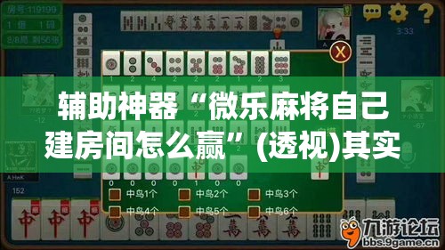 辅助神器“微乐麻将自己建房间怎么赢”(透视)其实确实有挂