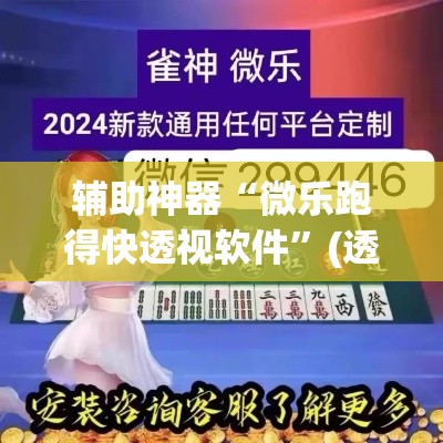 辅助神器“微乐跑得快透视软件”(透视)其实确实有挂