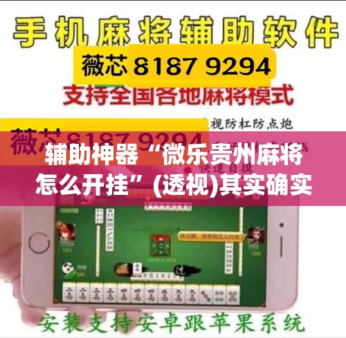辅助神器“微乐贵州麻将怎么开挂”(透视)其实确实有挂