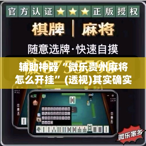 辅助神器“微乐贵州麻将怎么开挂”(透视)其实确实有挂