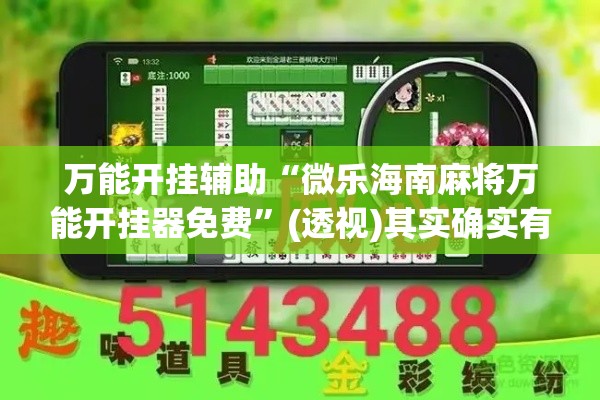 万能开挂辅助“微乐海南麻将万能开挂器免费”(透视)其实确实有挂