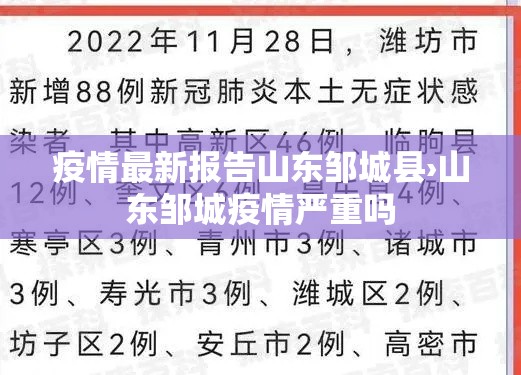 疫情最新报告山东邹城县›山东邹城疫情严重吗