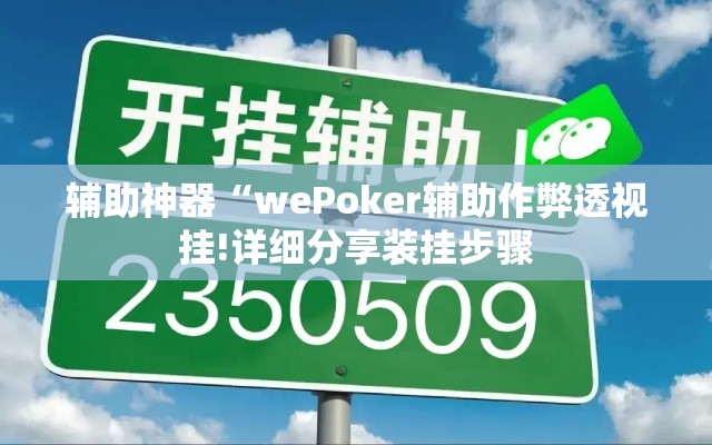 辅助神器“wePoker辅助作弊透视挂!详细分享装挂步骤