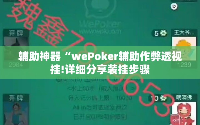 辅助神器“wePoker辅助作弊透视挂!详细分享装挂步骤