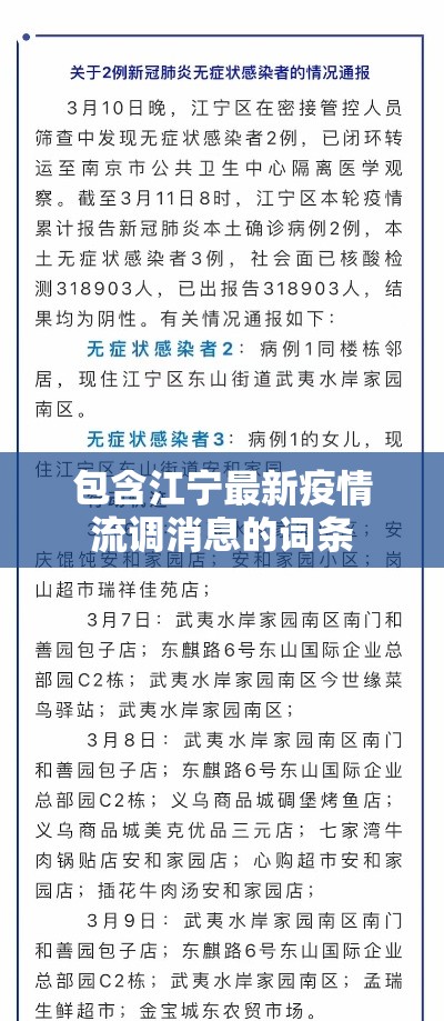 包含江宁最新疫情流调消息的词条