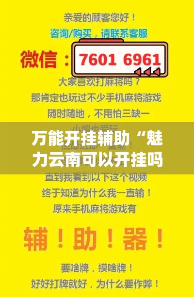 万能开挂辅助“魅力云南可以开挂吗有挂”专业师傅带你一起了解(确实有挂