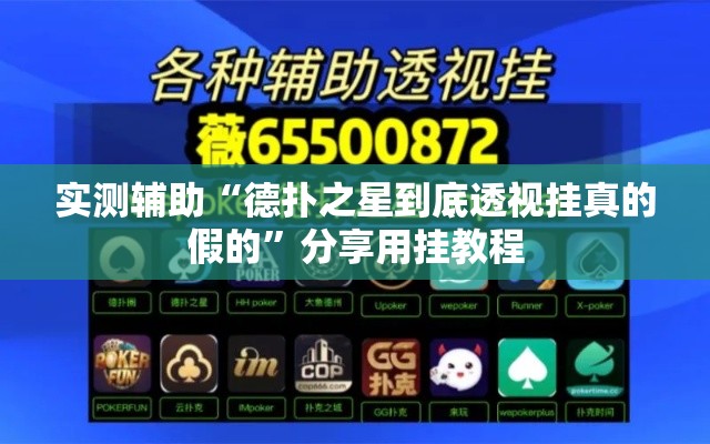 实测辅助“德扑之星到底透视挂真的假的”分享用挂教程