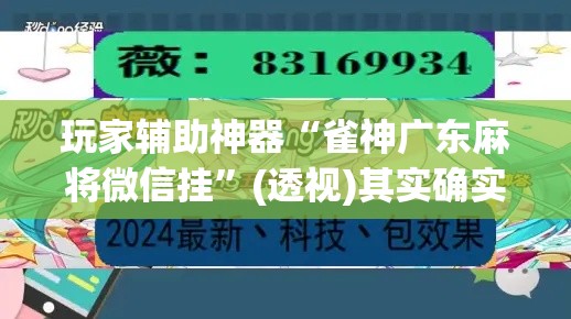 玩家辅助神器“雀神广东麻将微信挂”(透视)其实确实有挂