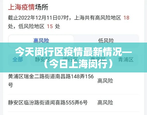 今天闵行区疫情最新情况—（今日上海闵行）