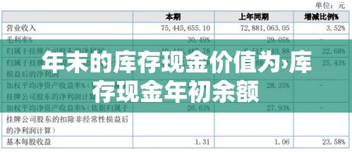 年末的库存现金价值为›库存现金年初余额 年末的库存现金价值为›库存现金年初余额