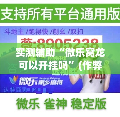 实测辅助“微乐窝龙可以开挂吗”(作弊)辅助透视教程