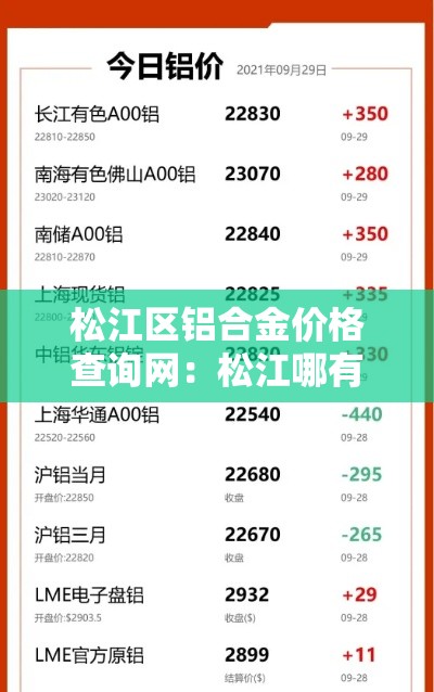 松江区铝合金价格查询网：松江哪有铝合金材料市场
