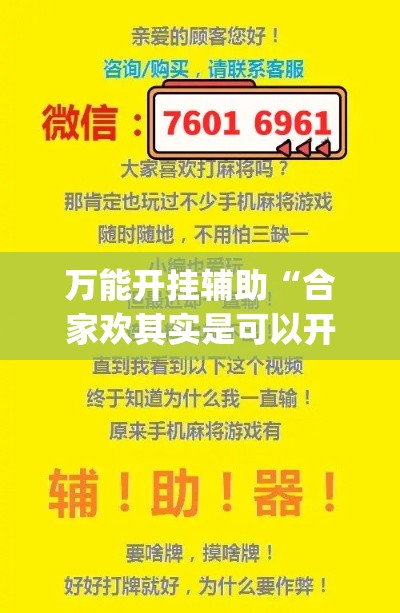 万能开挂辅助“合家欢其实是可以开挂”专业师傅带你一起了解(确实有挂