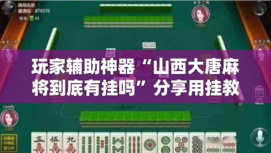 玩家辅助神器“山西大唐麻将到底有挂吗”分享用挂教程