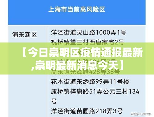【今日崇明区疫情通报最新,崇明最新消息今天】